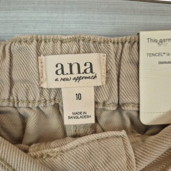A.n.a Highest Rise Wide Leg Pants Womens 10 Neutral Color 31x32 Easy Through Hip - Picture 11 of 13